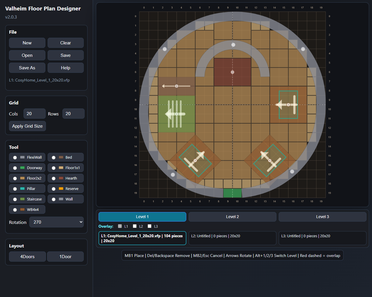 Designer: round house layout with a single FlexiWall circle