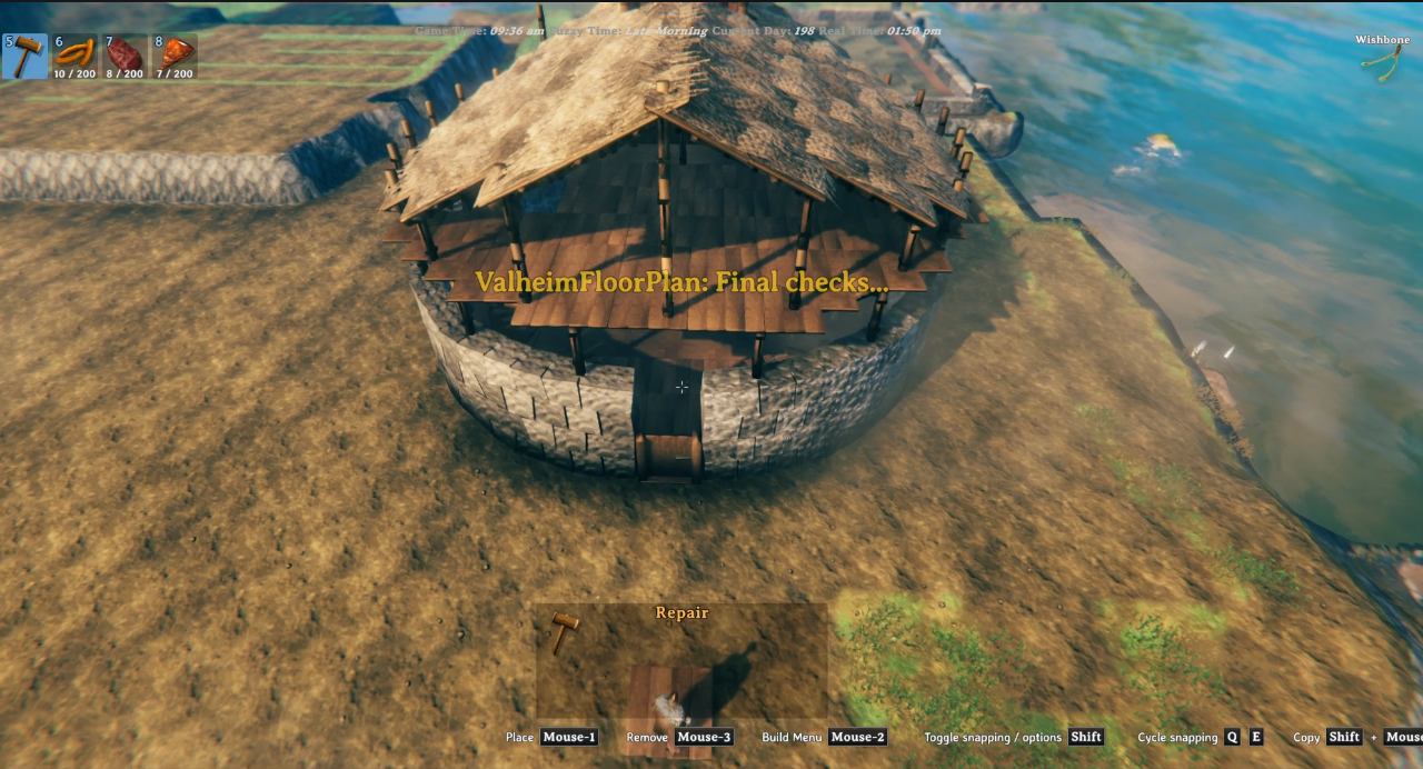 In-game: completed single-level round house exterior