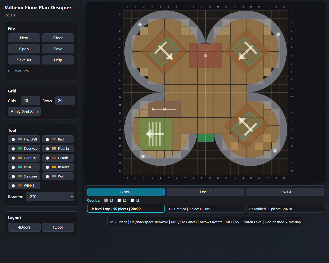 Shamrock layout in the Designer