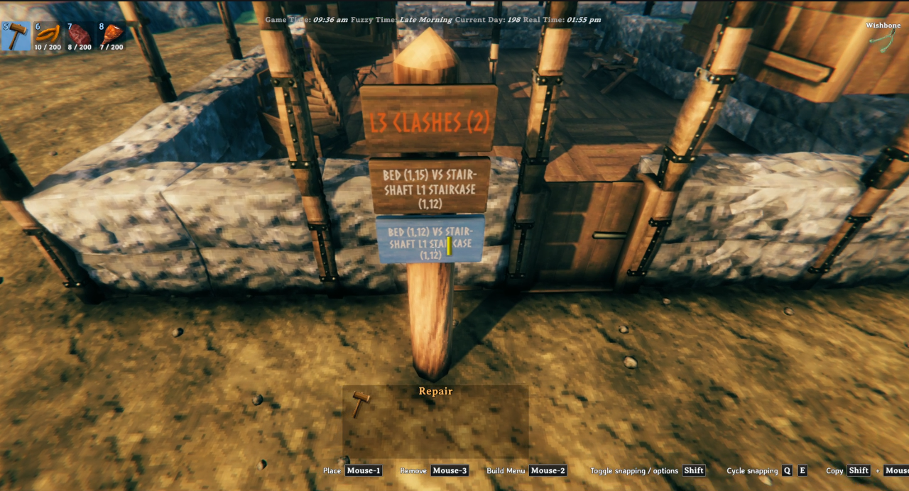 In-game: clash signpost showing undo/clash detail signs