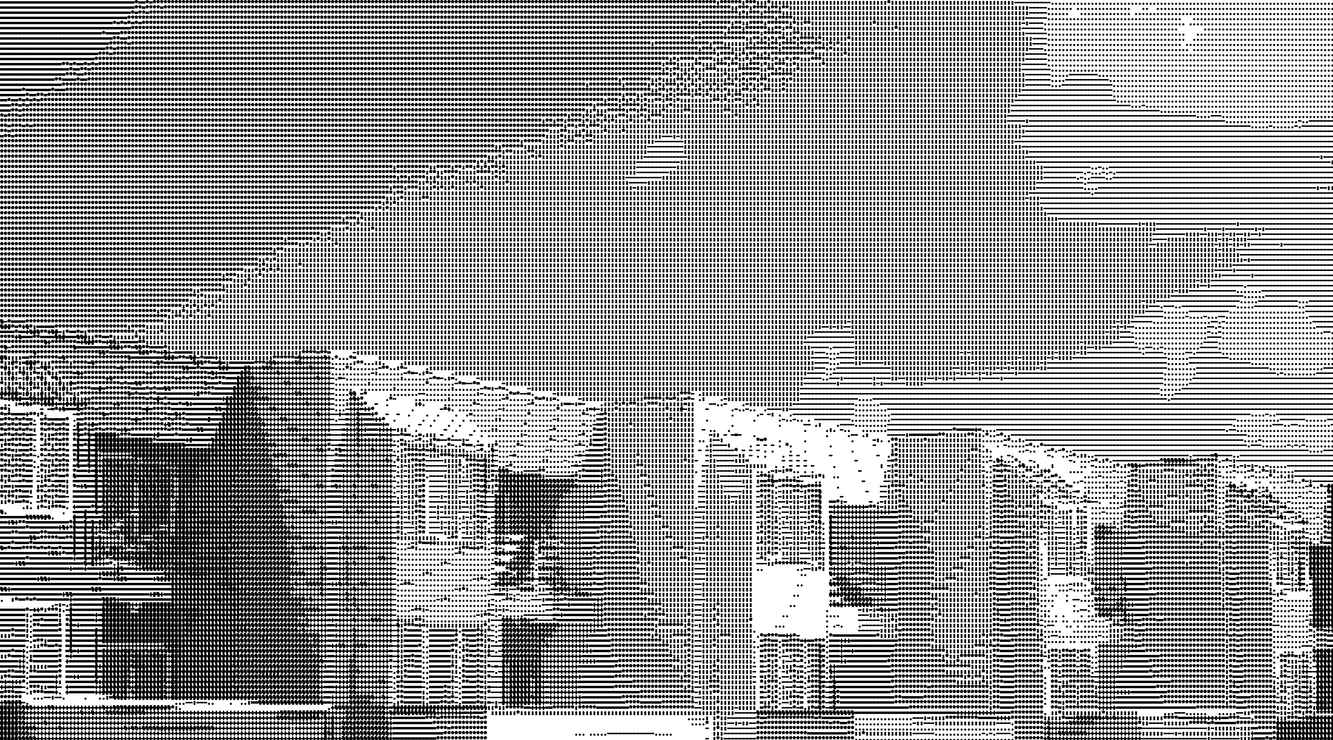 Houses ASCII Monochrome