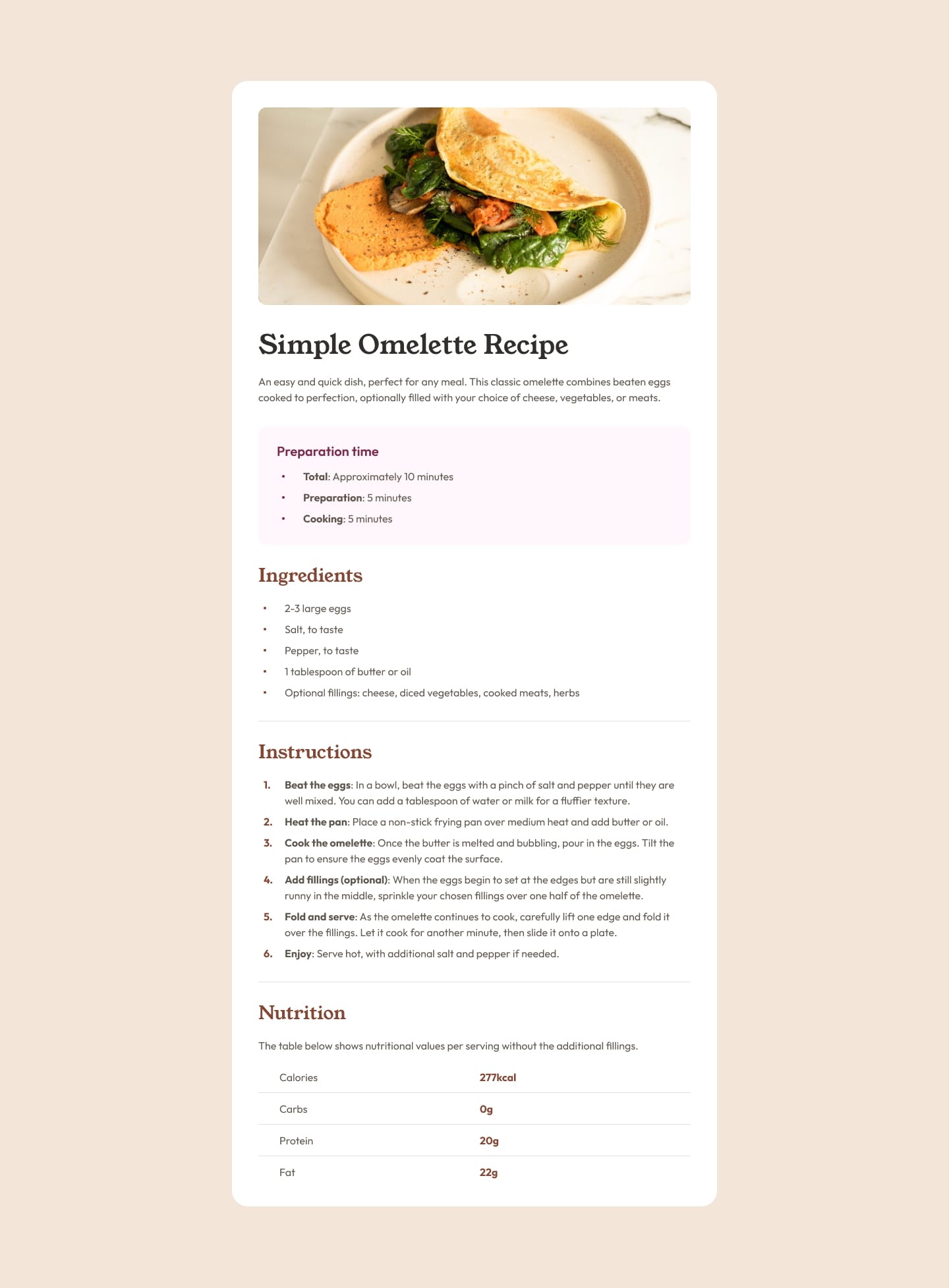 Design preview for the Recipe page coding challenge