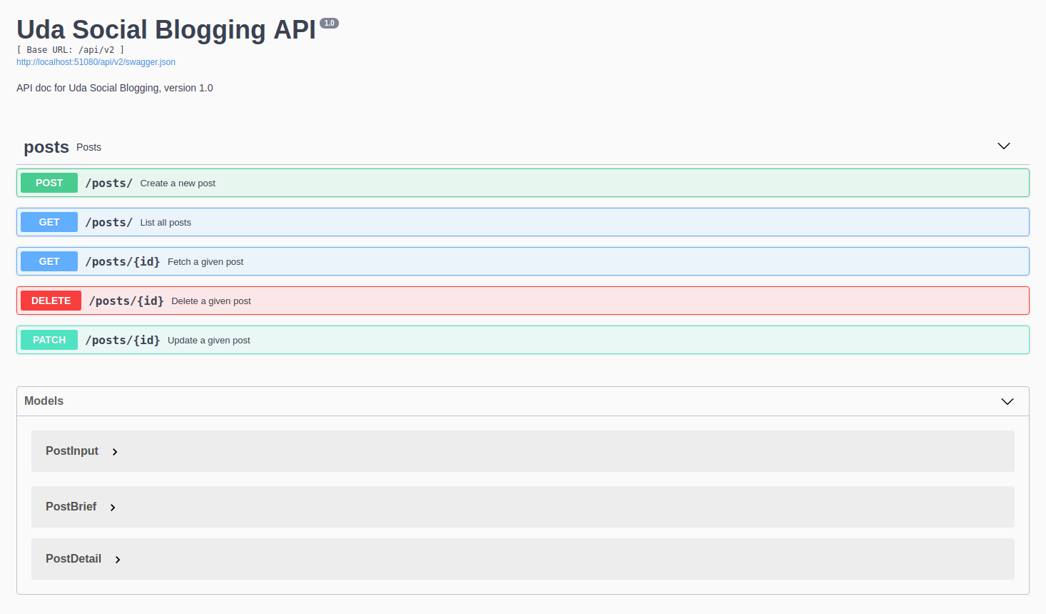 RESTful API Posts