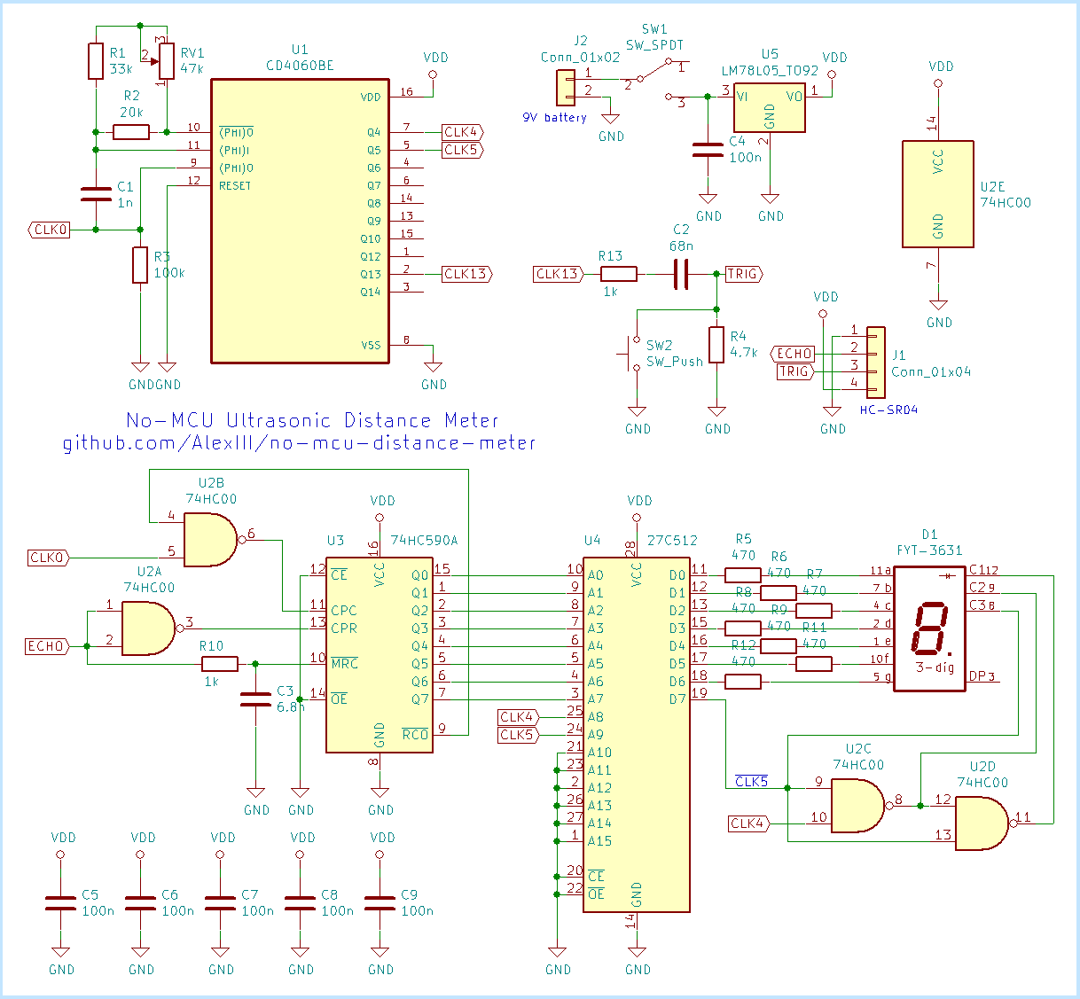 No mcu distance meter, from the project README