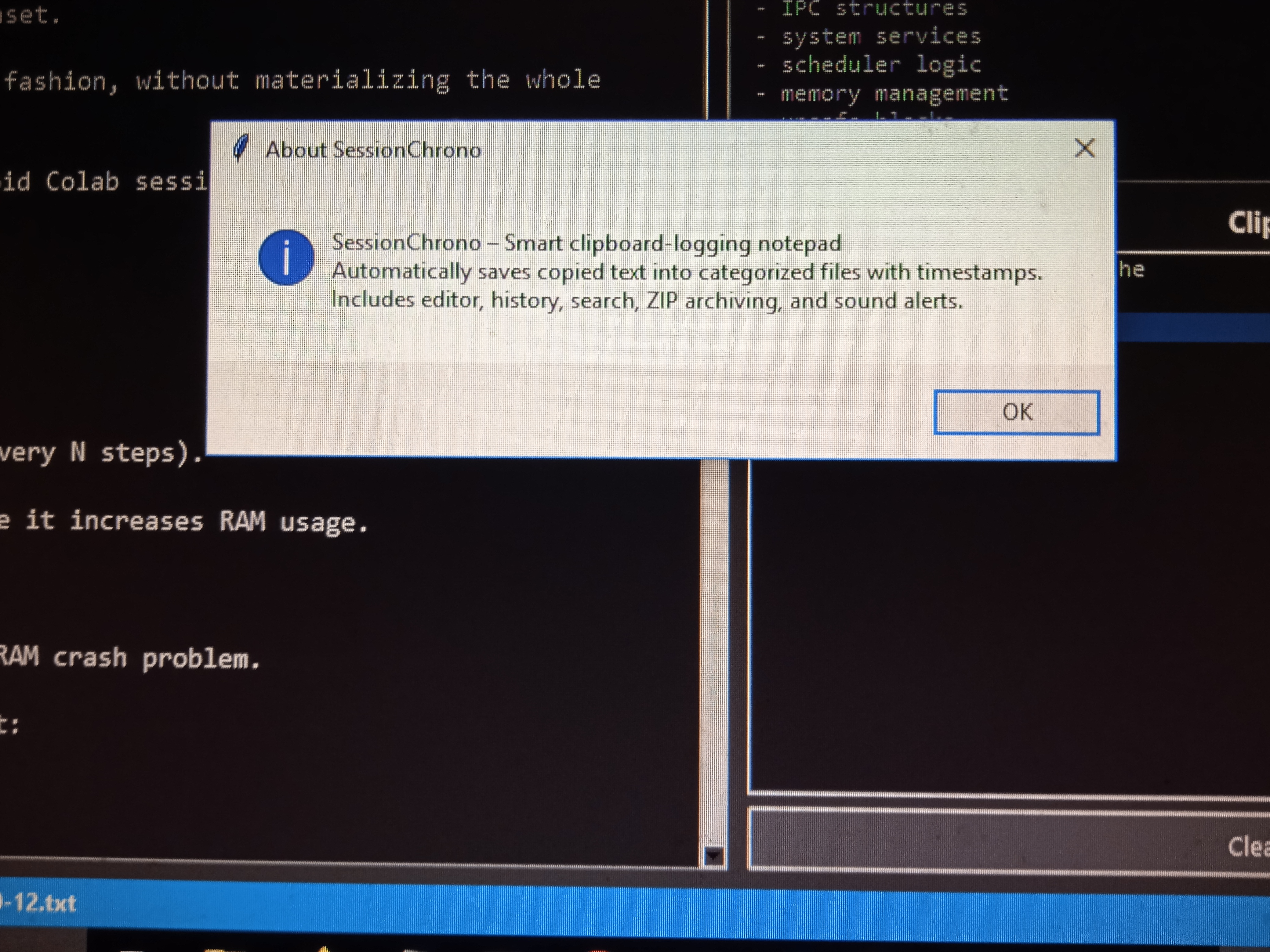 SessionChrono Screenshot 1