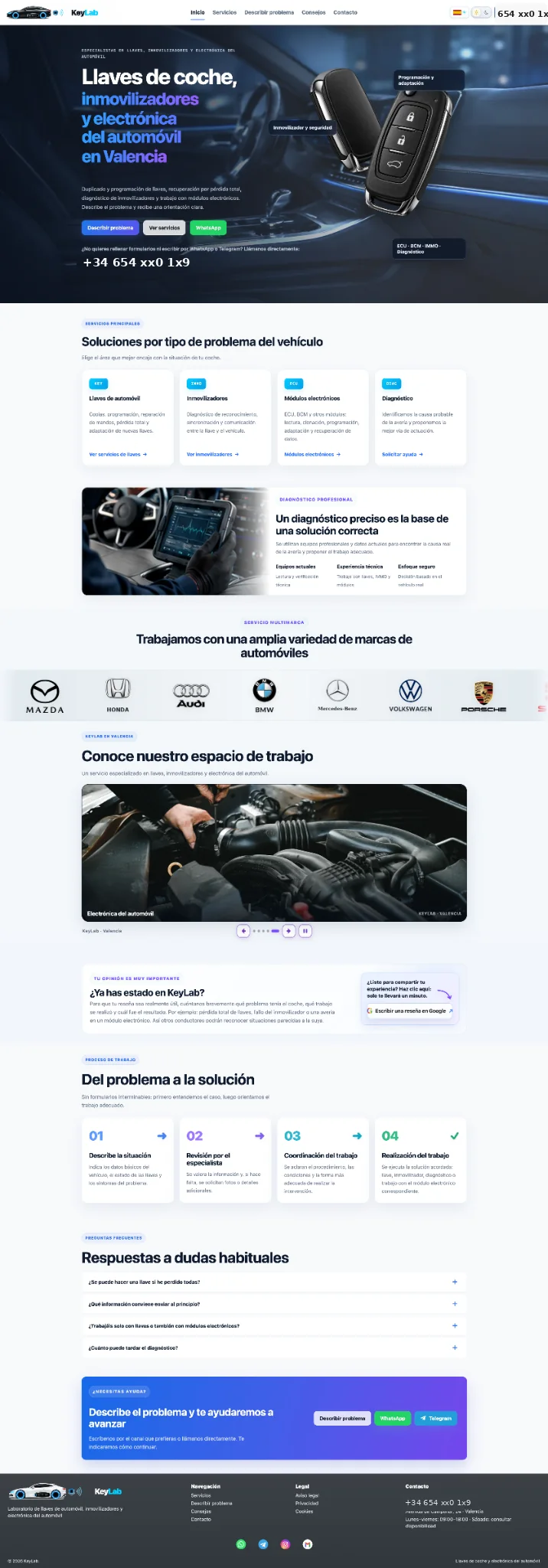 KeyLab — full-length website screenshot
