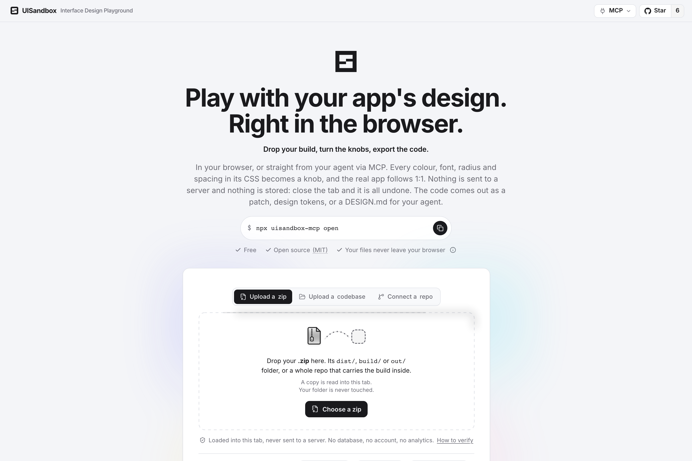 UISandbox: play with your app's design, right in the browser
