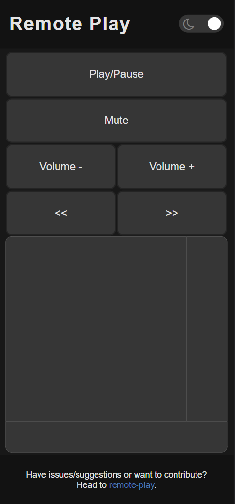 Screenshot of darkmode webapp