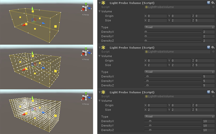 Fixed density settings