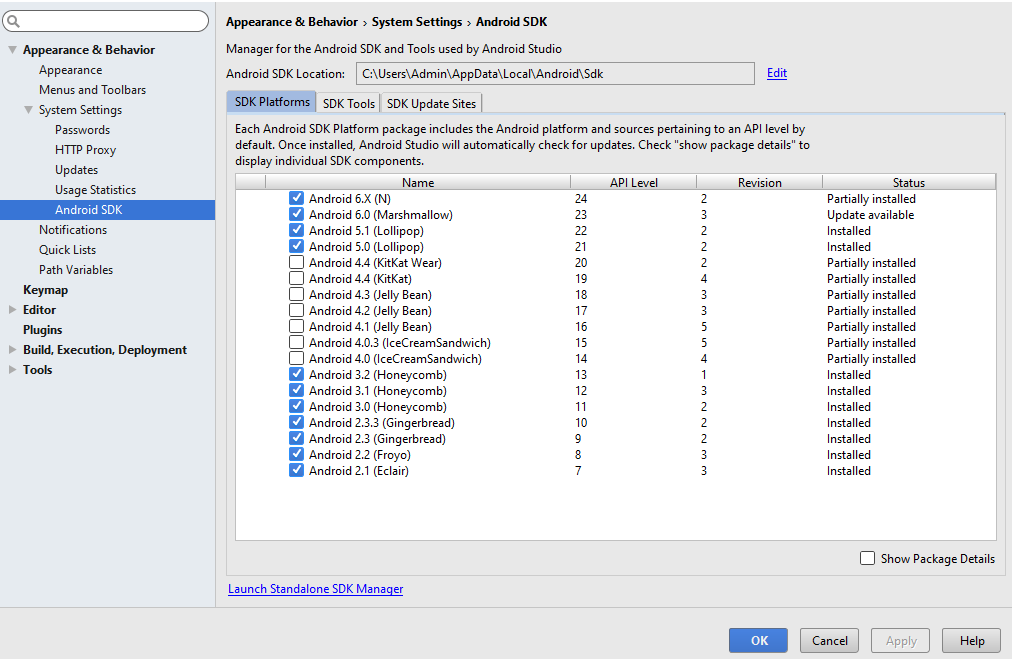 Android sdk c. Xamarin пакеты SDK И инструменты для Android пусто. Android Standalone.