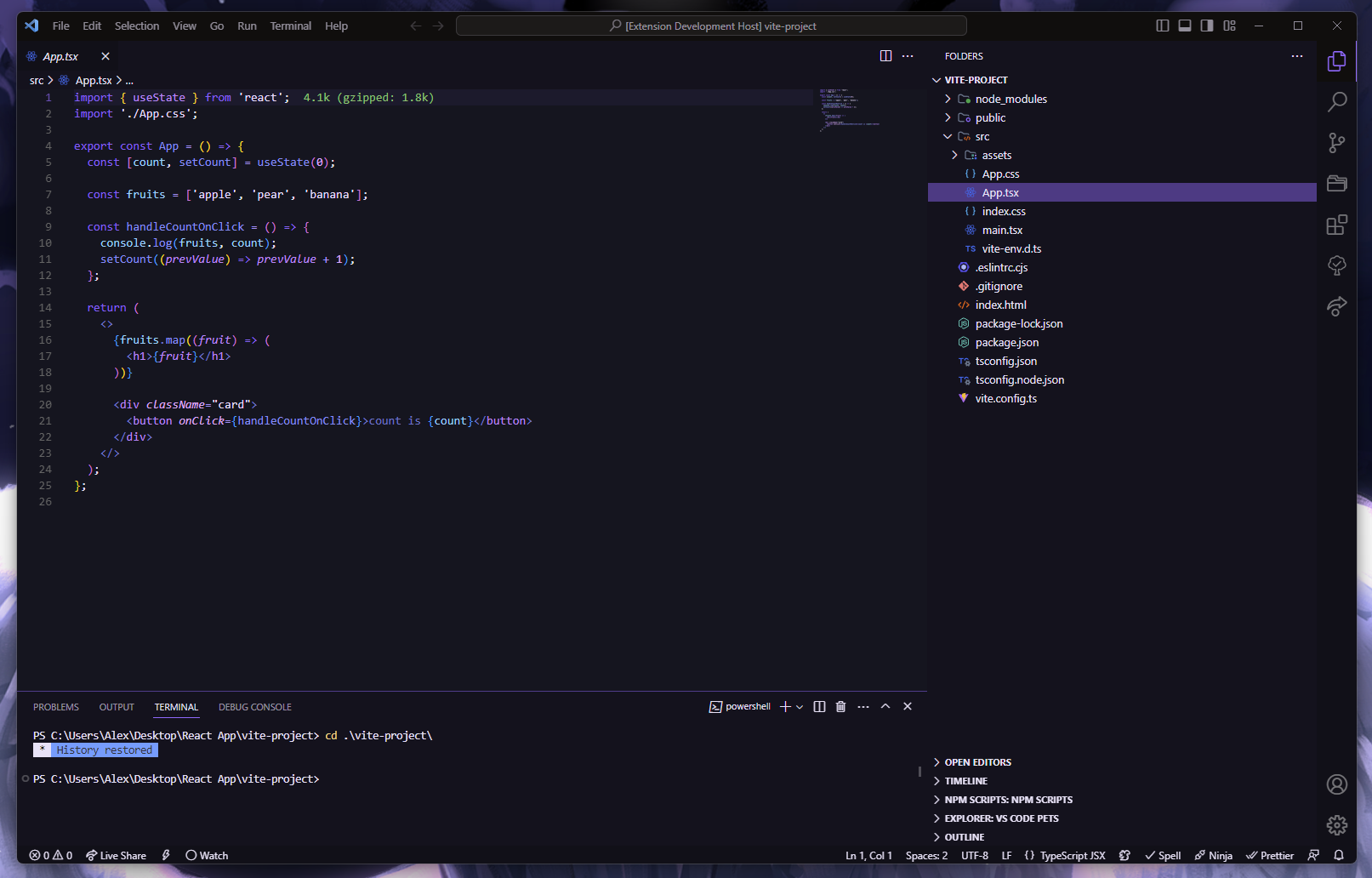 VSCode with Violet Dream