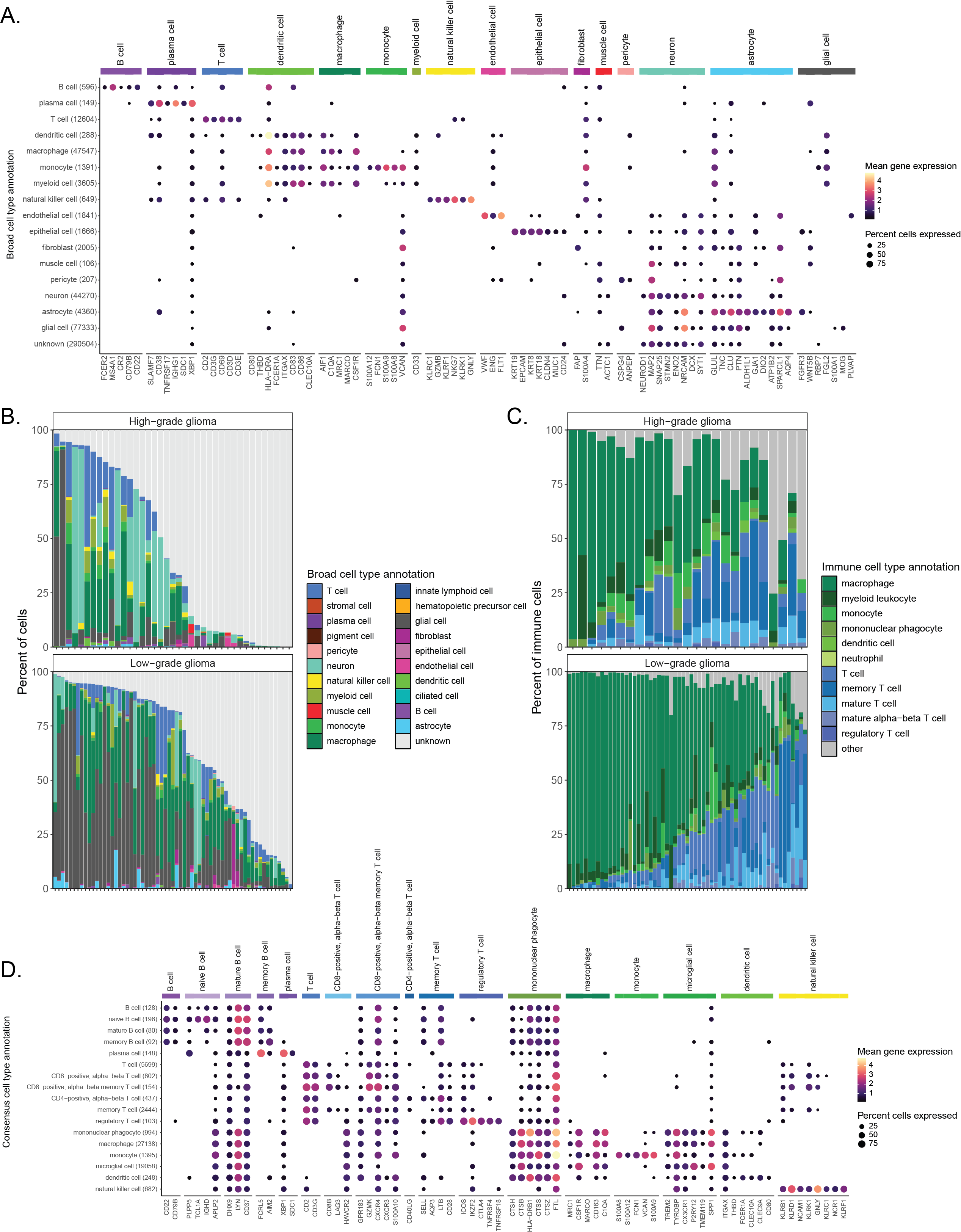 **Consensus cell type annotations in brain and CNS tumors.**