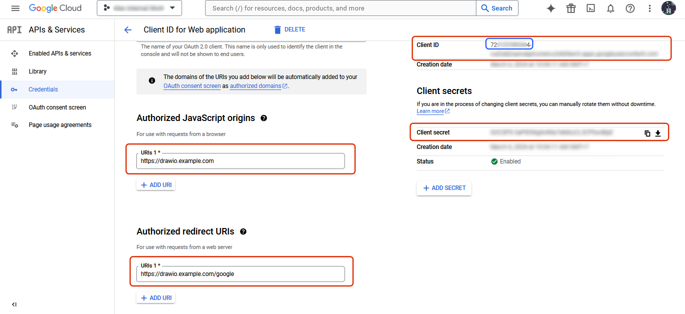 OAuth configuration