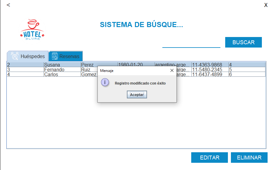 Ventana de Confirmación de cambios