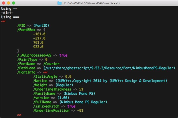 Preview of highlighted output