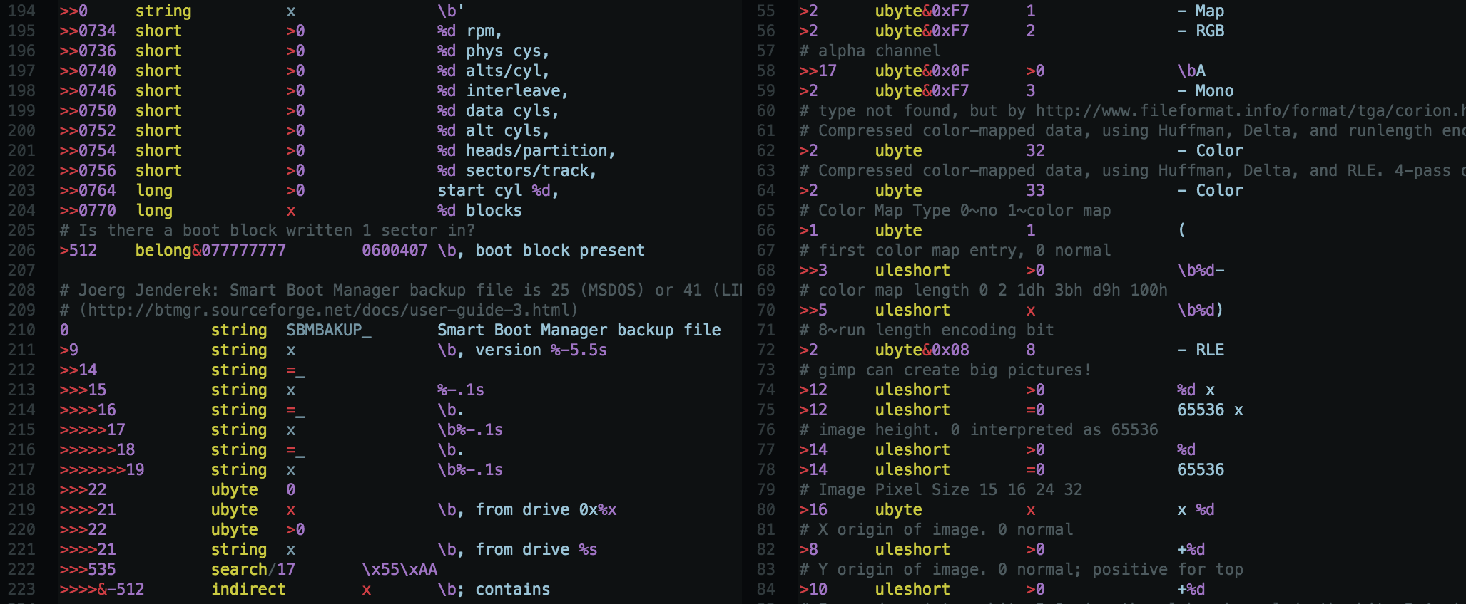 Preview of syntax highlighting