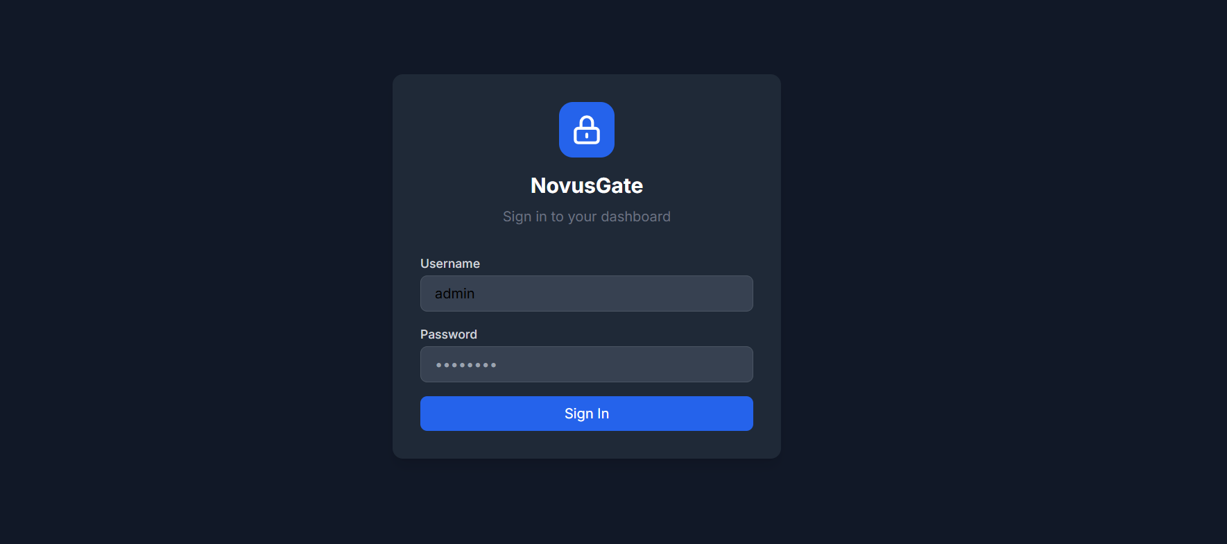 NovusGate Dashboard