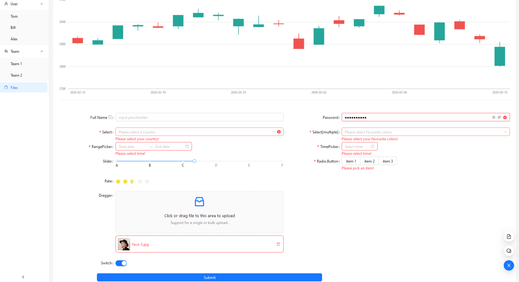 React Dashboard Screenshot