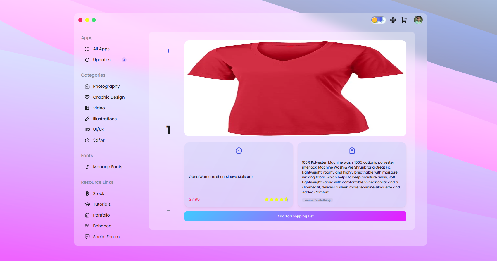 shopping single product page screenshot