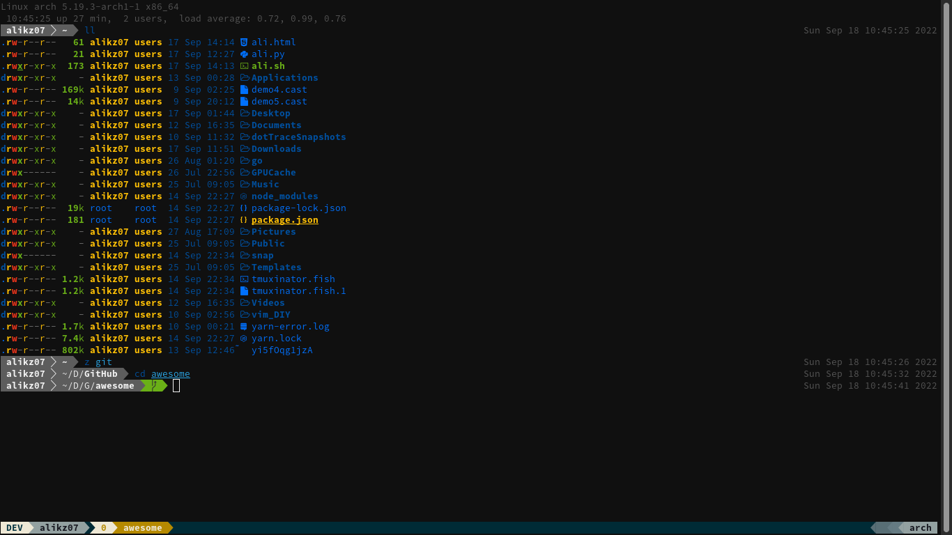 Fish & Tmux