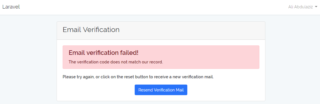 Verification failed