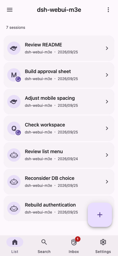 Session list