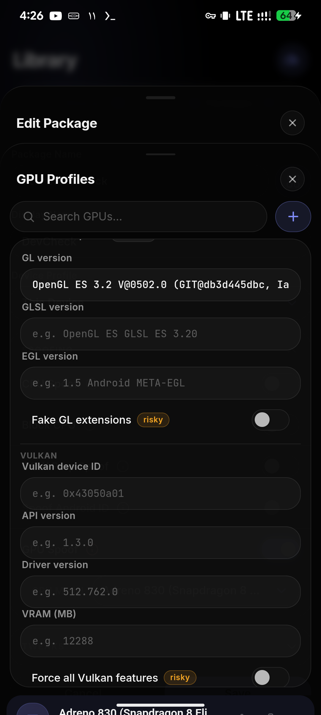 GPU profile editor