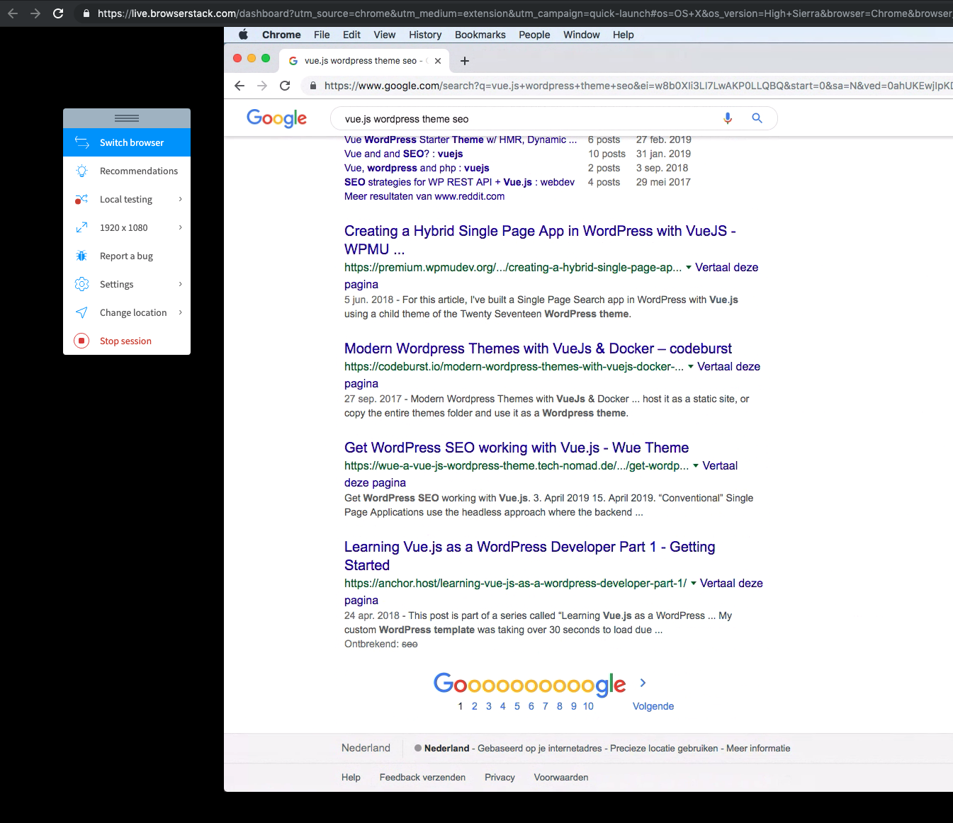 Search results after refactoring