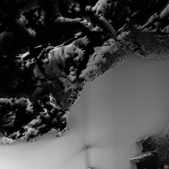 A total viewshed placed over the DEM file from which it was created