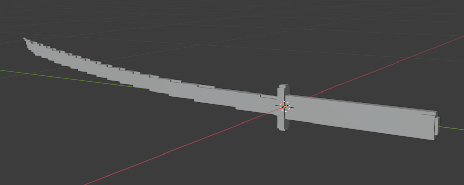 Blocky katana model in Blender