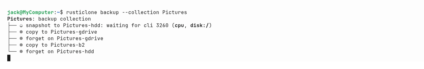 CLI backups at the same time