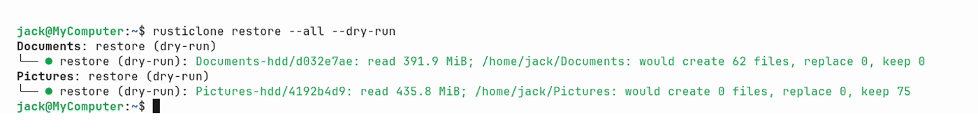 CLI restore