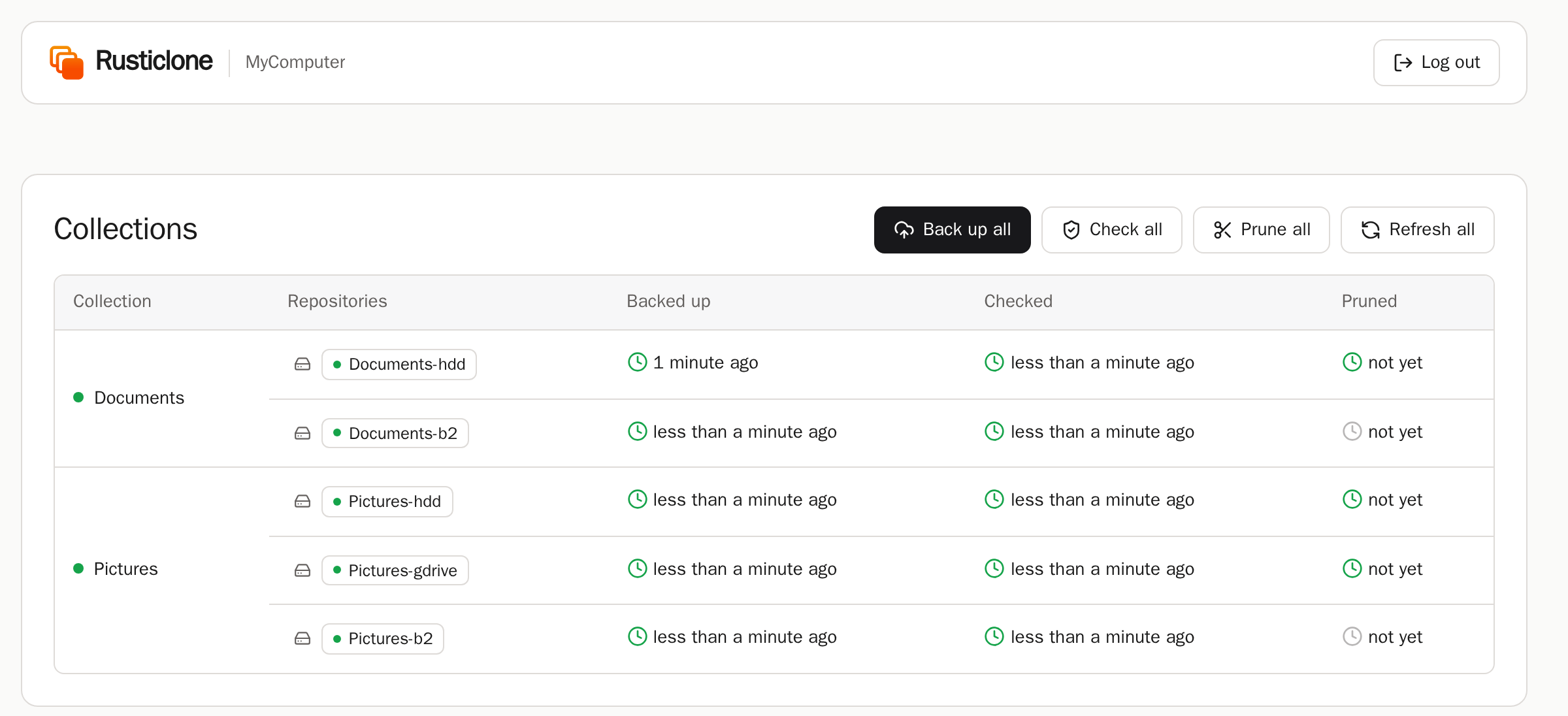 Web UI collections