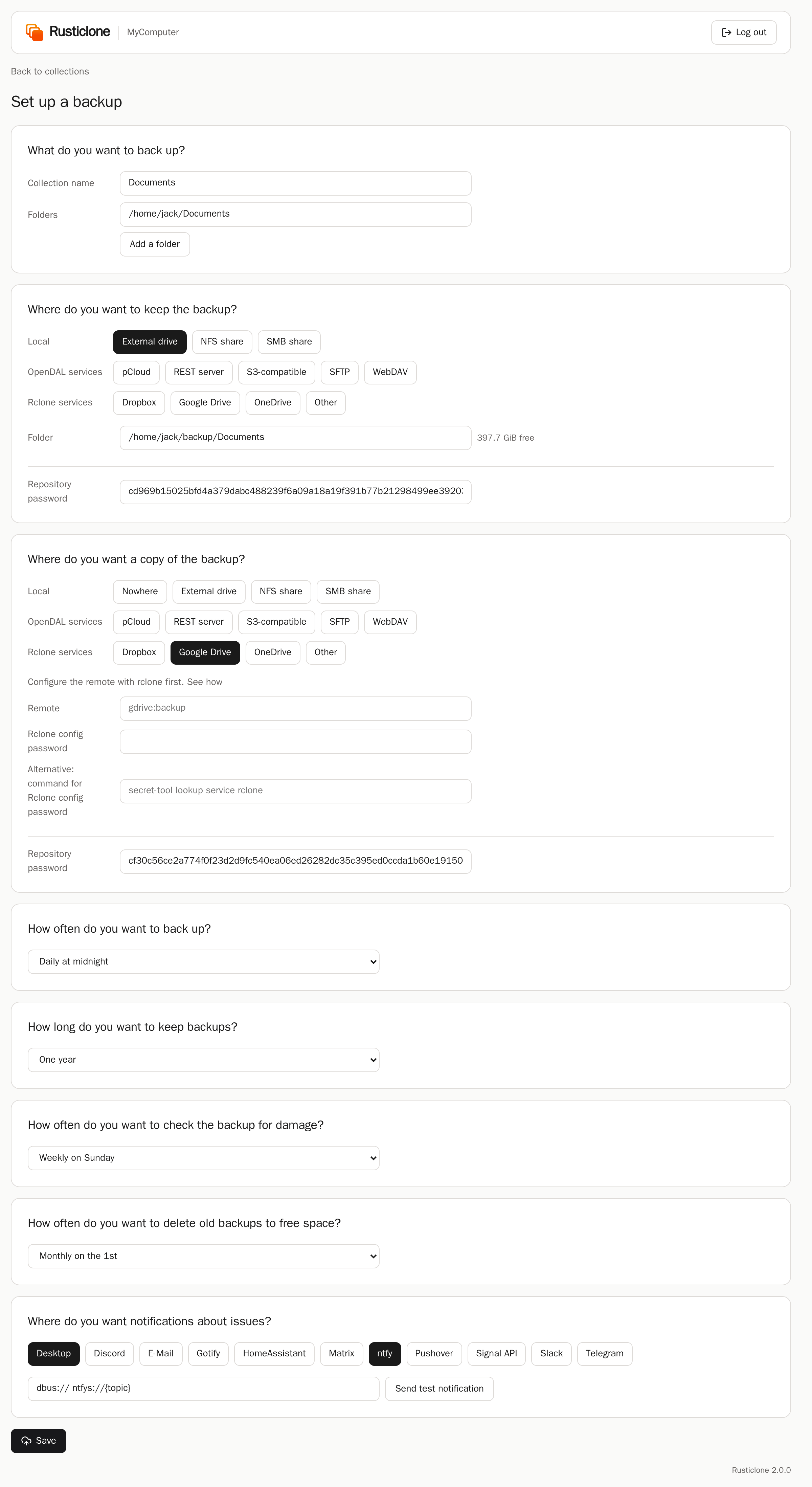 Web UI setup