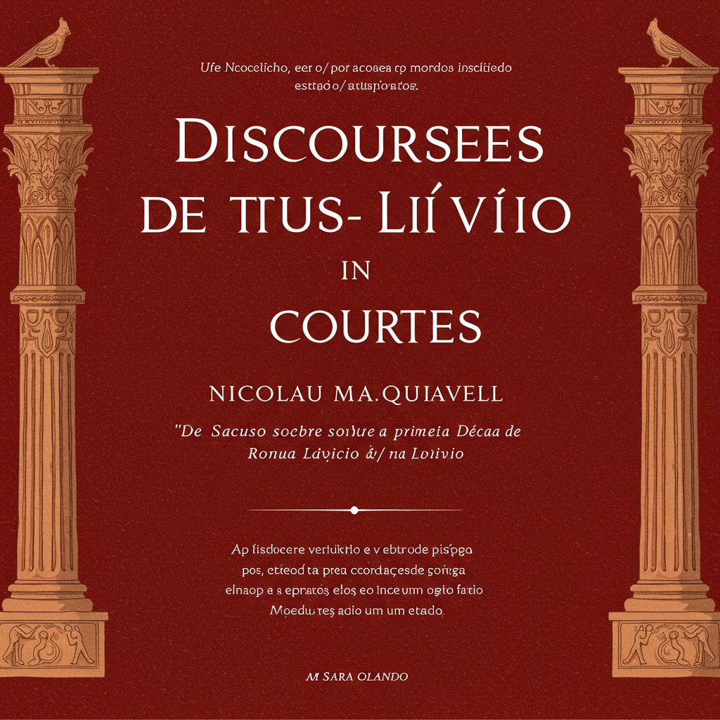 Uma capa com um fundo em tons de vermelho escuro e dourado, representando o poder e a tradição romana. Uma coluna romana estilizada, parcialmente em ruínas, simboliza tanto a grandiosidade quanto a fragilidade das repúblicas. Sombras profundas e dramáticas enfatizam a seriedade da análise política e a luta pelo poder.