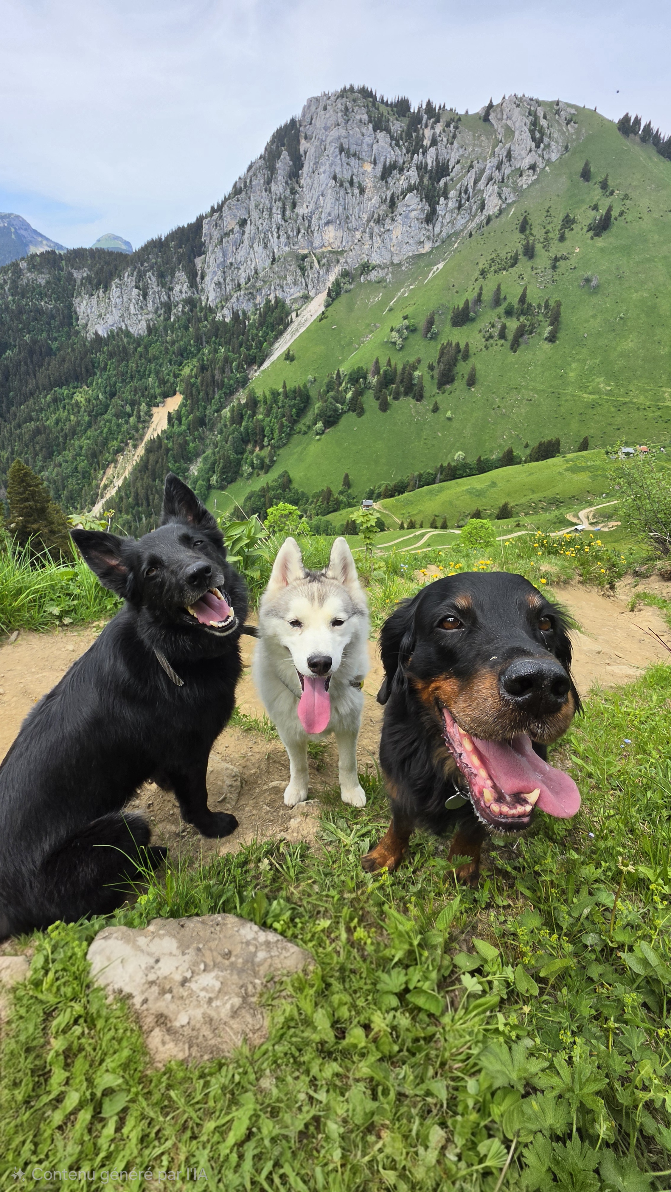 Garde de chien à Genève avec Altidogs Trois chiens en montagne