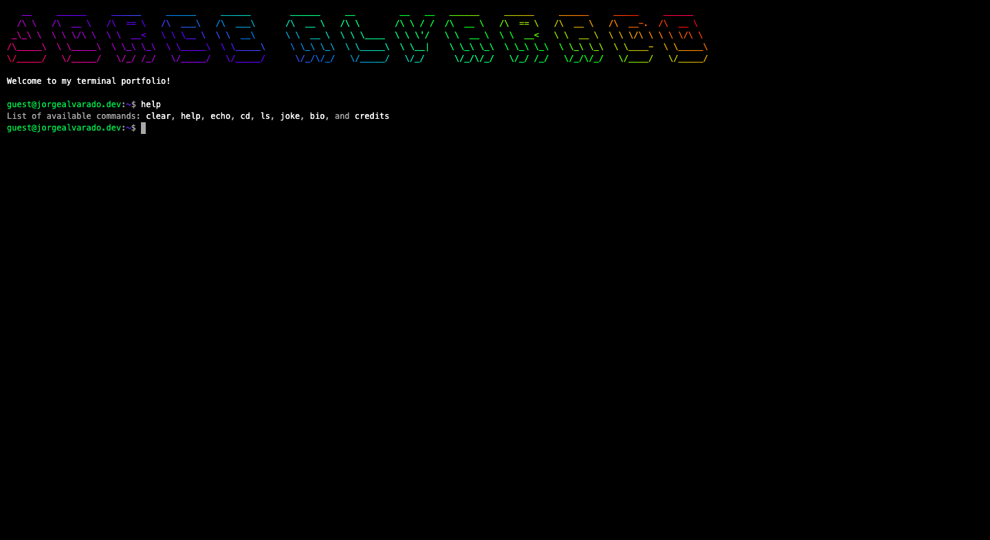 Terminal Portfolio Preview