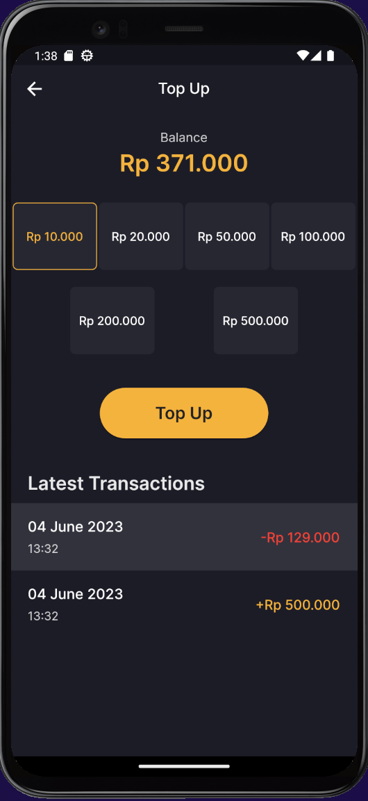 Topup page