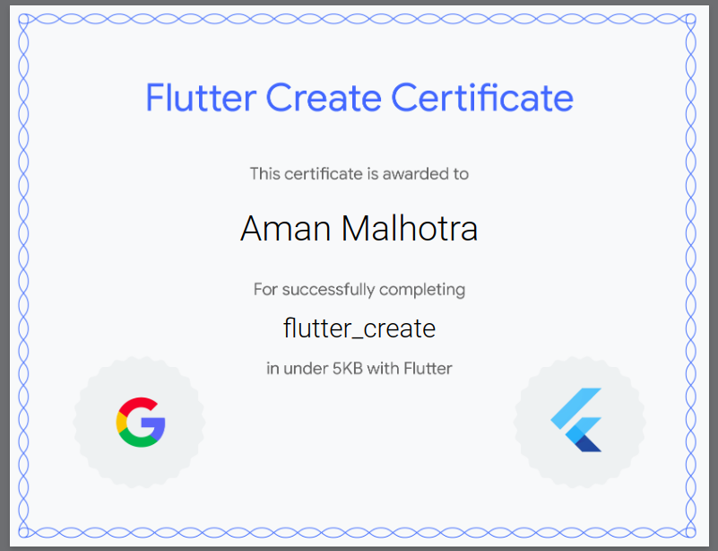Flutter Create Google