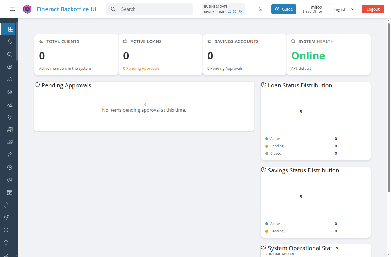 Dashboard in the light theme — the pale blue header title, the orange trend text and the green System Health value are all visibly low-contrast