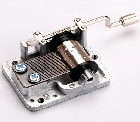 Hand cranked music box