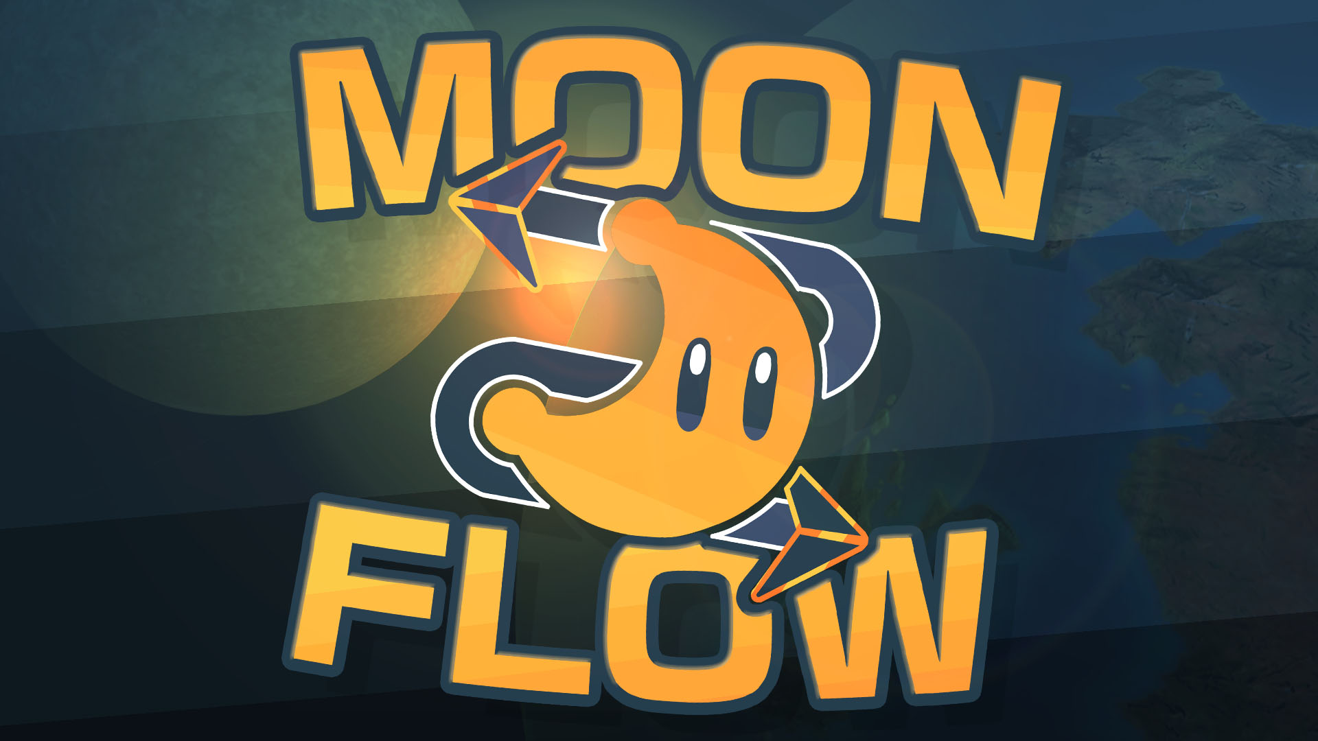 Banner of the MoonFlow logo against the Earth, Moon, and Sun