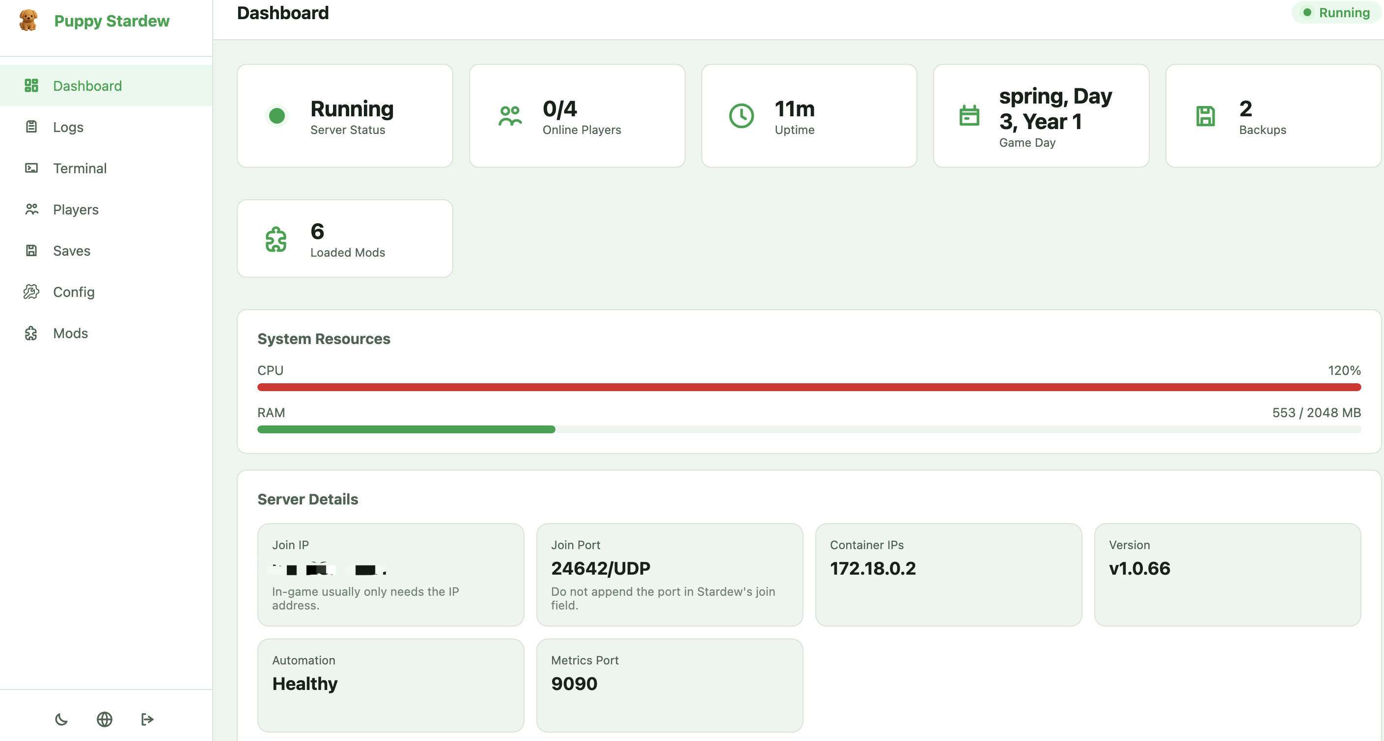 Web Panel Dashboard