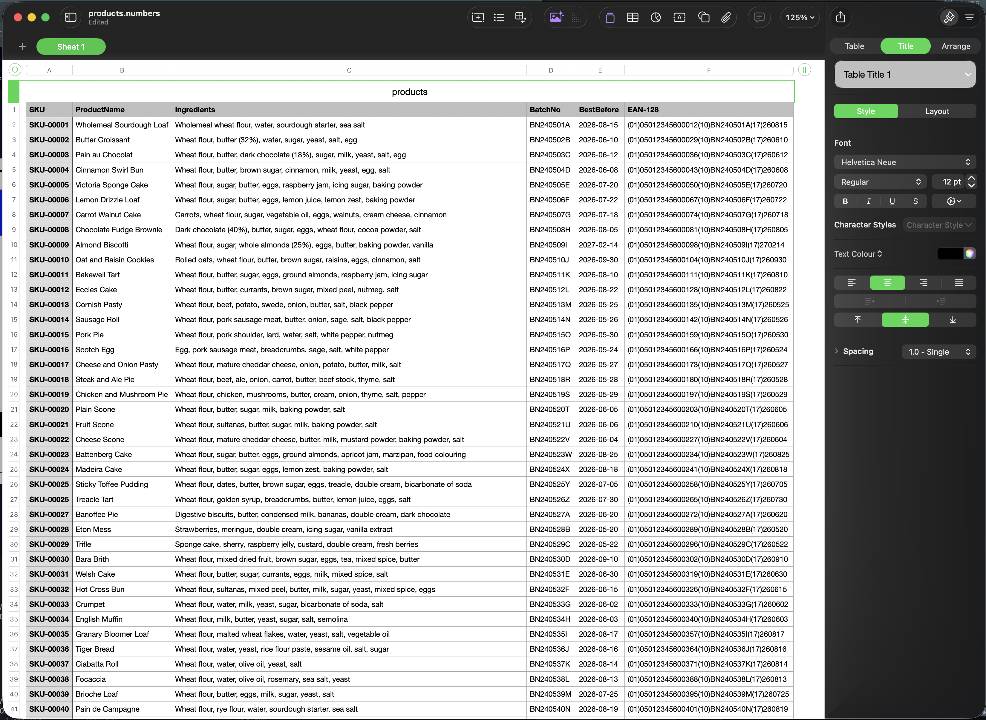 Example source dataset open in a spreadsheet application