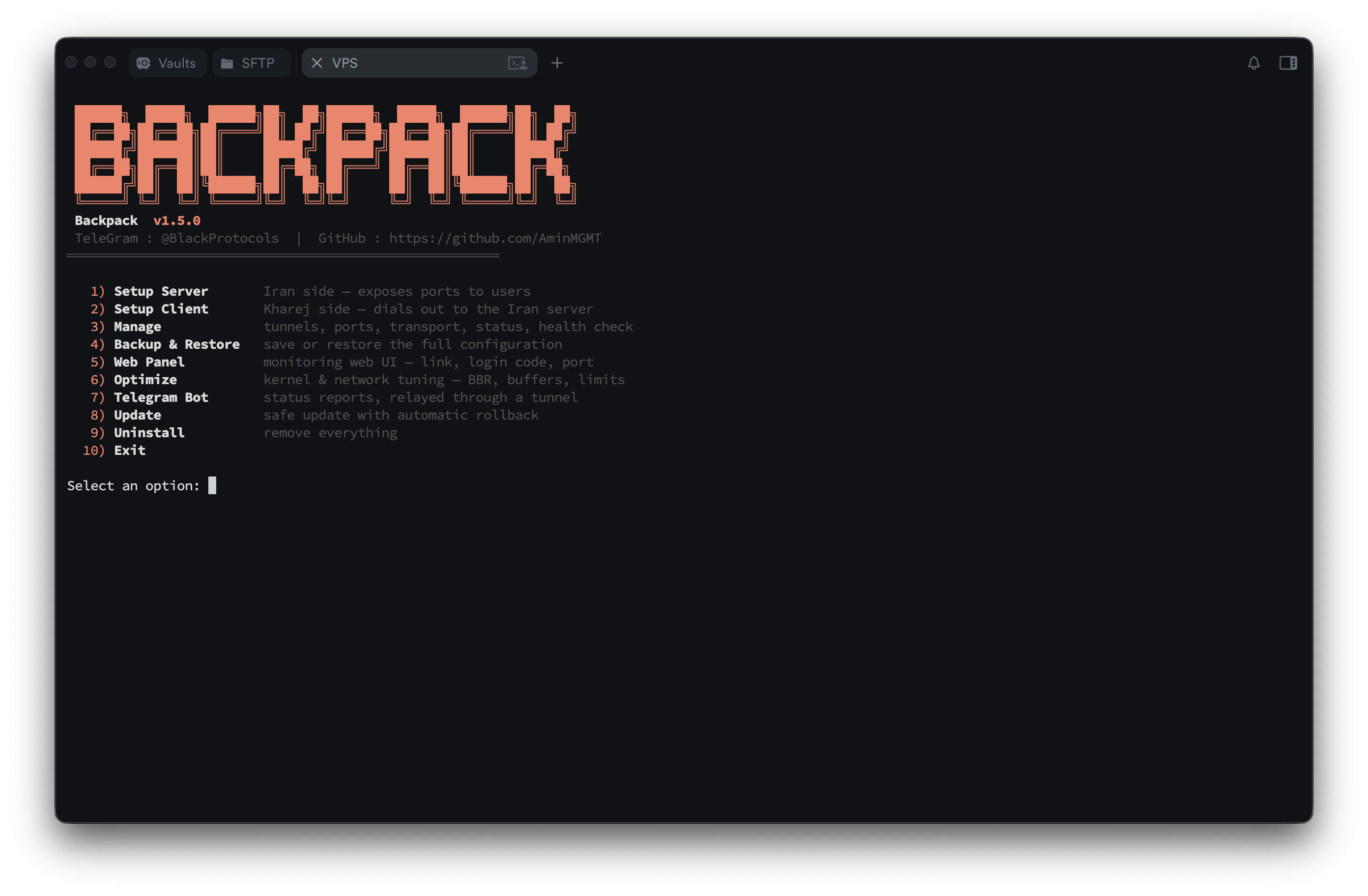 CLI menu