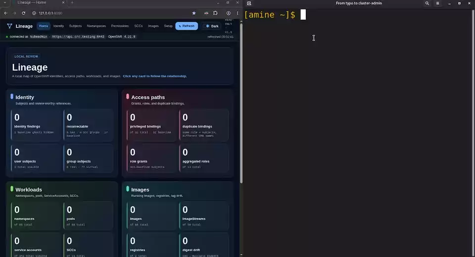Lineage walkthrough showing access that can come back