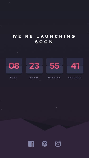 Design preview for the Launch countdown timer coding challenge