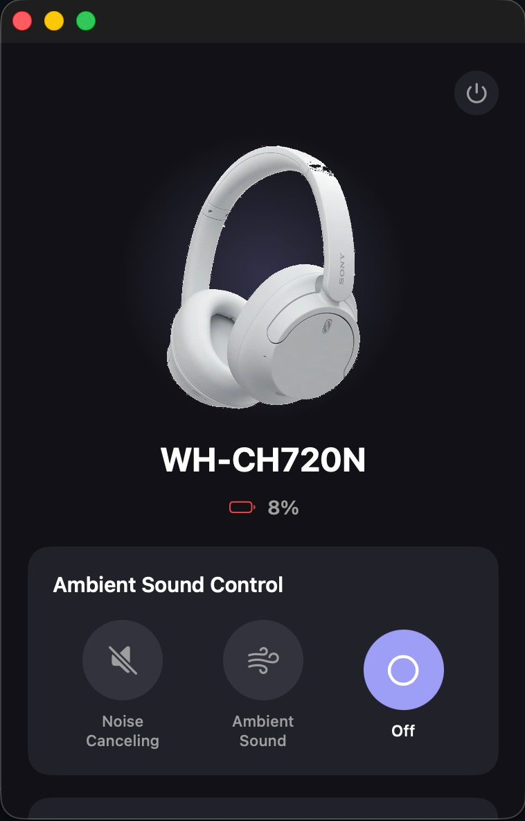 SonyBridge connected to WH-CH720N