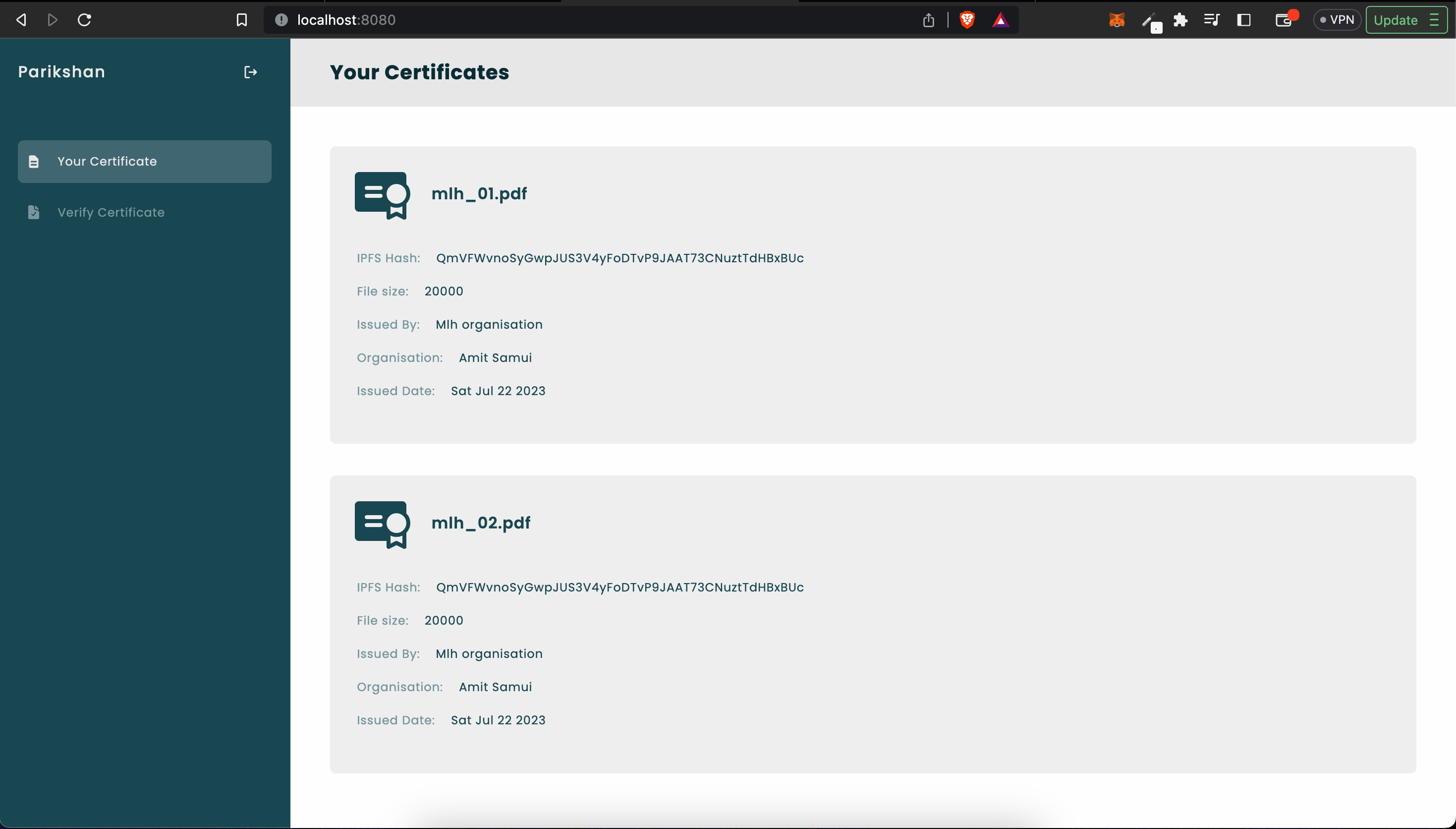 certificates