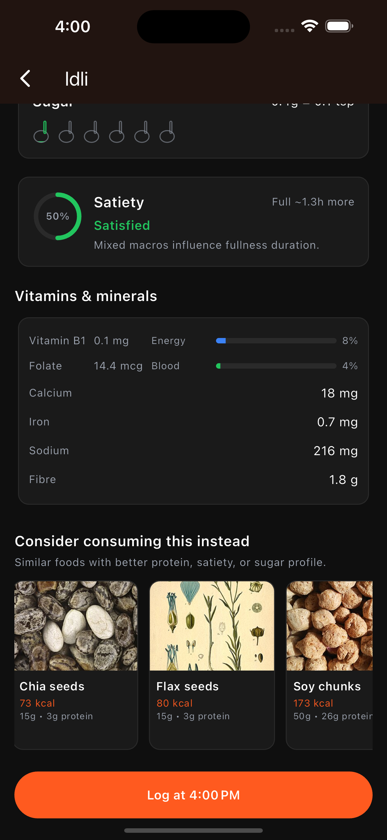 Food detail insights